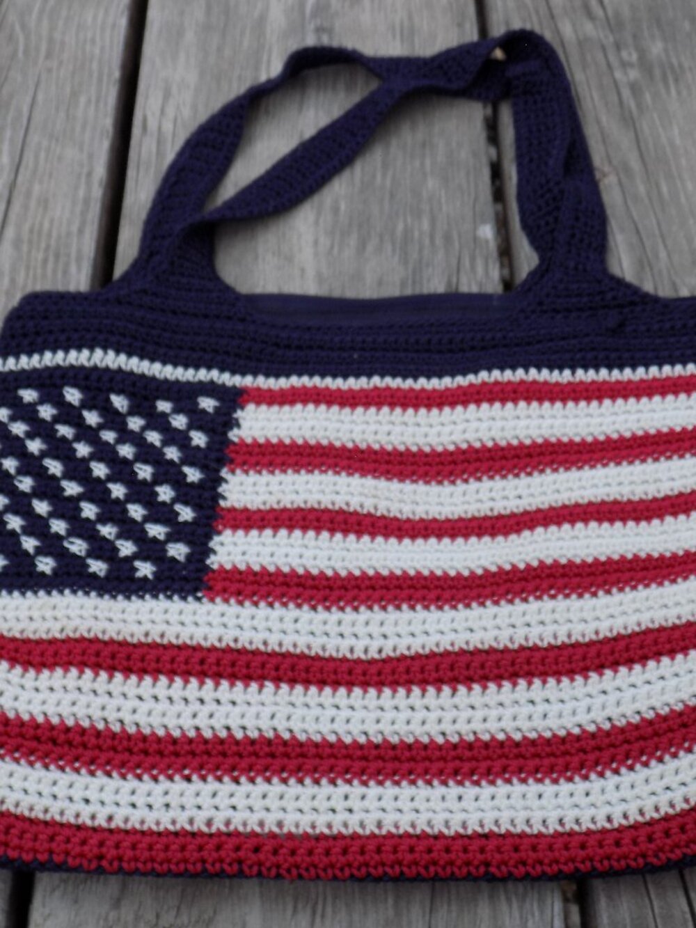 The Sak Flag Purse Bag USA American Flag Crochet Purse Crossbody Bag
